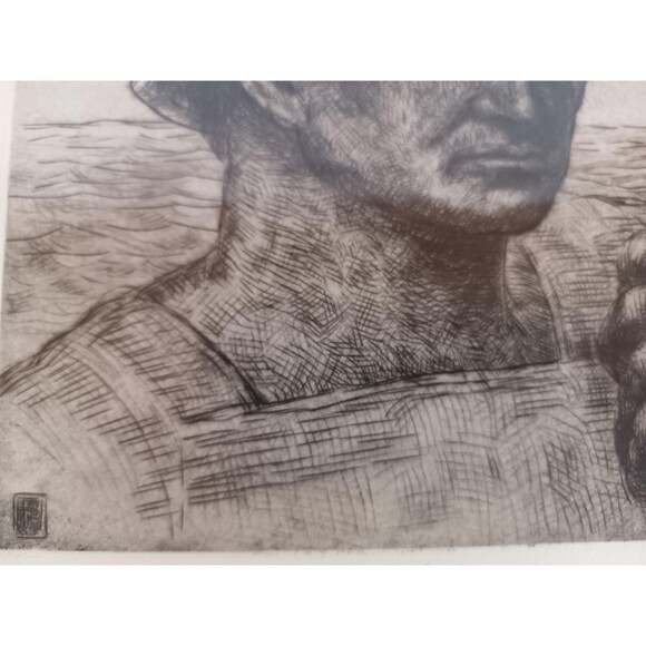 Print Of Peter J Terpatsi - Harpooner 1971 Sketch Signed And Numbered 206 of 260 - Picture 5 of 10